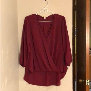 Maroon Cross Neck Top
